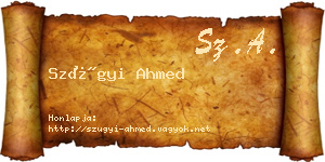 Szügyi Ahmed névjegykártya